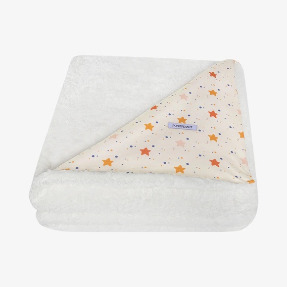 ❌ 🆕 Posh Peanut Jetson Beige Stars Plush Patoo Bamboo Blanket - Picture 5 of 9